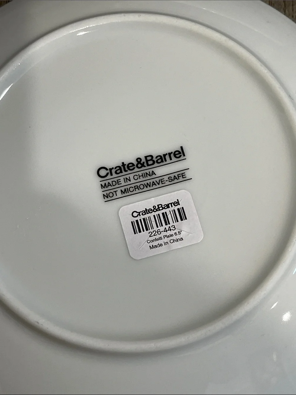 Crate&Barrel Confetti 6.5” dessert plates Gold and silver Dot Design Set of 6